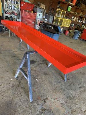 Painted battery shelf