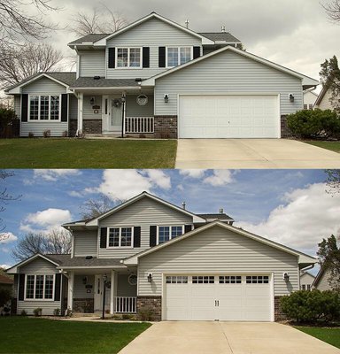 Home with updated door with windows makes the house look newer.