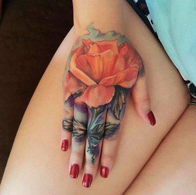 Colorful Hand Rose