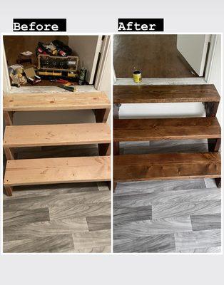 Stair staining completed