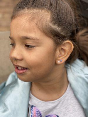 Her second time getting her ears pierced