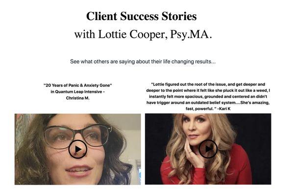 client success stories & testimonials: Anxiety coaching, family issues, depression, trauma, healing fear, doubt, energy work for leaders