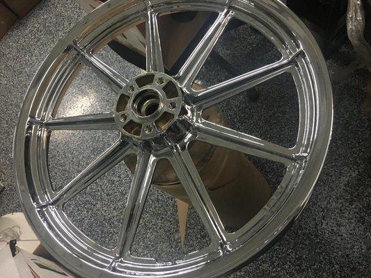 Chrome Plated Motorcycle Wheel