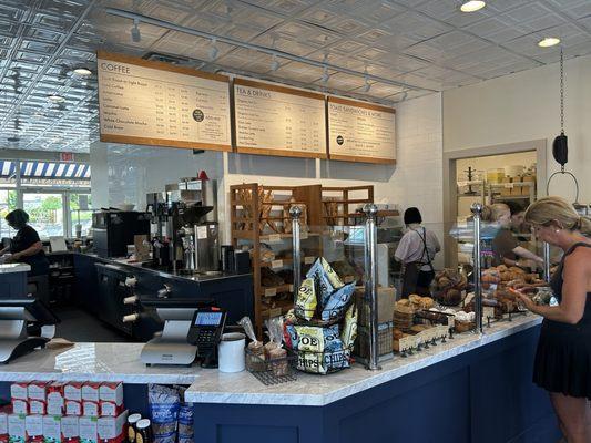 Ordering area, baked goods counter