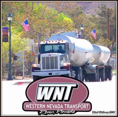 Tanker load of hot road oil going through Beatty, Nevada