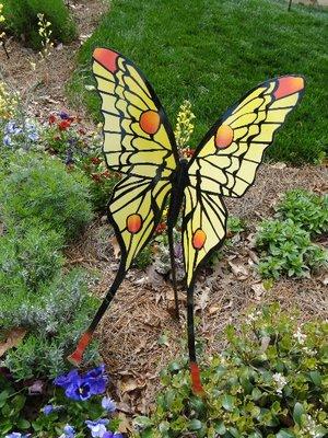 Large Comet Moth Garden Art $45, painted steel