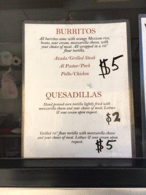 Burritos y quesadillas!  Burritos and Quesadillas!