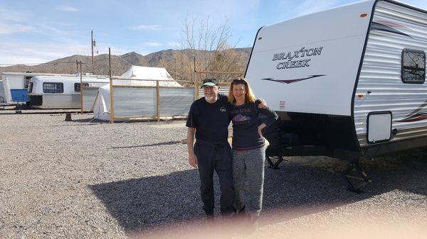 at Sunnyville RV Resort in T or C, great to be able to travel to warmer weather, and with private hot springs tubs!