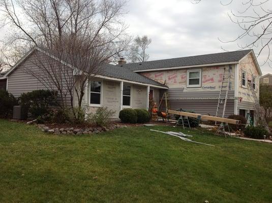 Install of Maintenance Free Vinyl Siding