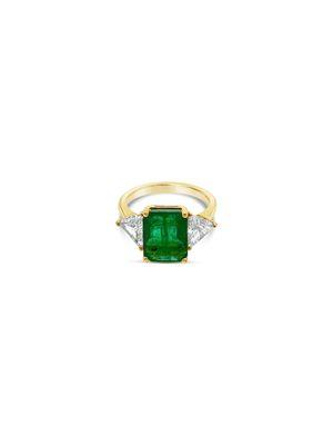 Emerald Ring with Trillions