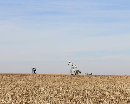 West Texas Locations. Location Scout. Texas Photo Locations.  Pumpjack in wheat field.