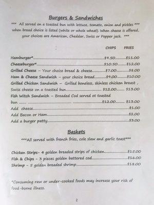 Updated Menu Prices