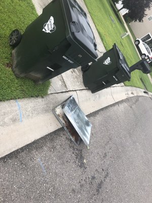 So lazy they can't pick trash they dropped out of road!