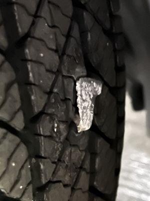 Metal debris/nail in the tire