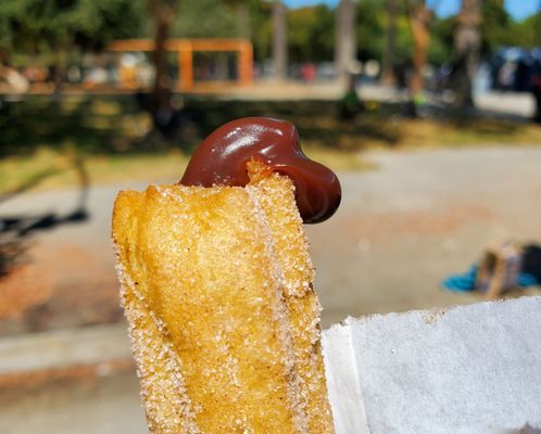 Chocolate stuffed churro