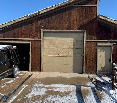 We also do over sized doors! This wooden door has a lot of weather and age damage.