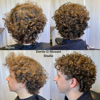 Freshly cut and hydrated using #Devacurl products.
Beautiful new complimentary shaped silhouette.