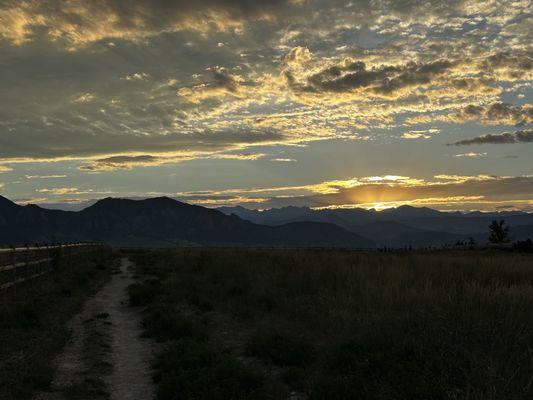 Boulder sunset