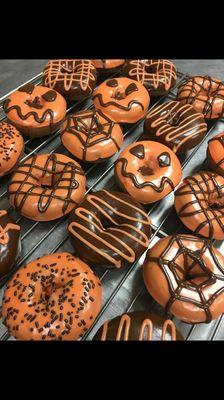 Halloween themed donuts.