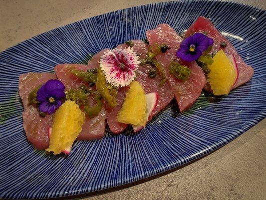 The beautiful and delicious ahi crudo dish at Hā Bar and Grill.