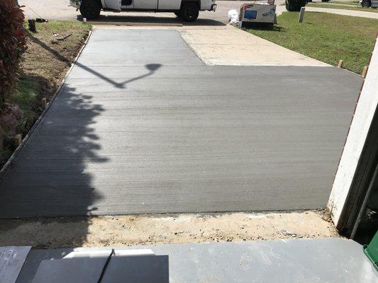 New Driveway. Brush Finish.