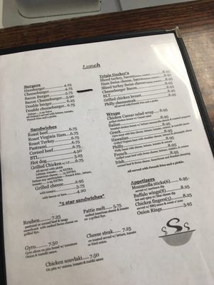 The menu