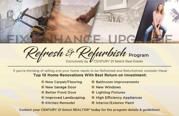 Refresh and Refurbish program for Sacramento homeowners offers assistance with remodeling your property to obtain a higher sales price.