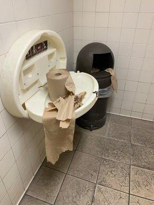 Filthy restroom area