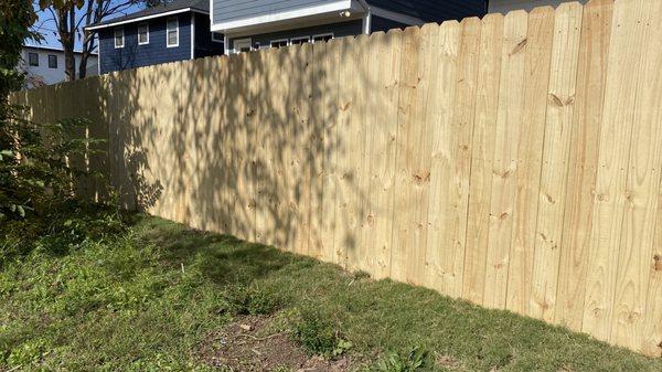 6ft standard privacy wood fence