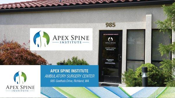 Entrance to the Apex Spine Institute Ambulatory Surgery Center