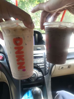 Right drink extra mocha left drink supposed to be extra mocha as well.