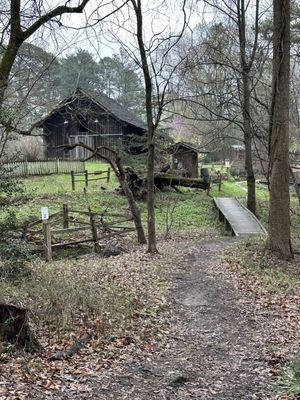 The Barn and Butterfly Garden near the entrance