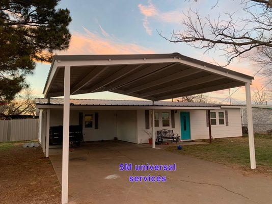 Strong built double carport.