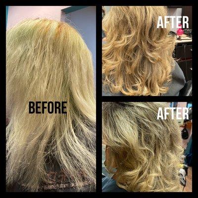 Leslie did a great color correction and trim on me at an affordable price and wonderful service!