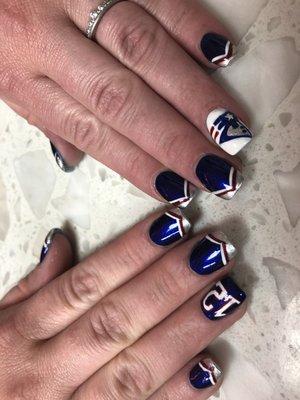 New England Patriots - 12 - Tom Brady - Flying Elvis - Nail Art