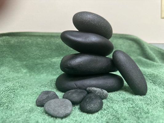 Hot stone Massage available in 75;105 and 120 minutes