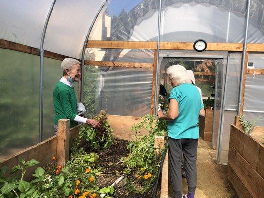 Residents enjoying some gardening