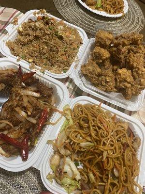 This was our order: Egg Fried Rice, Salt and Pepper Ribs, Mongolian Beef (mild Spicy), House Special Chow Mein.