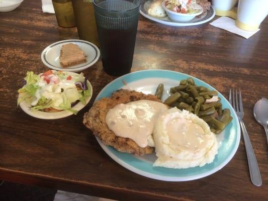 Chicken fried steak lunch