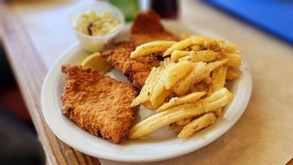 fish and garlic fries