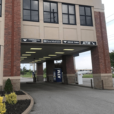 First Mid Bank & Trust St. Peters location photo showing drive-up.