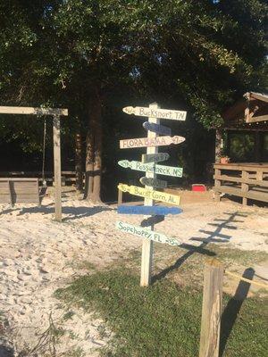 They have a little beach area and sandbox by the river as well as a gazebo.