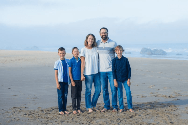 Dr. Cody Winterholler with his wife and three sons.