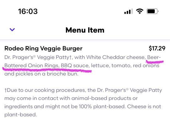 Description of the Rodeo Ring Burger