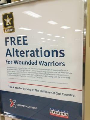 Free alterations for the wounded.