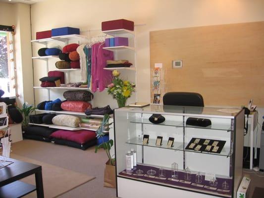 A wide variety of meditation cushions and benches as well as finely crafted jewelry, thoughtful books, lovely cards and comfortable clothes.