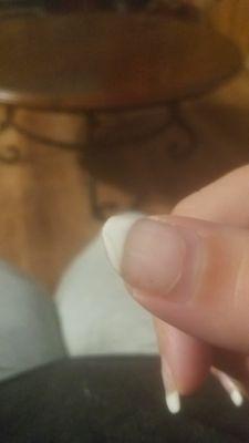 My nail finally broke off from being cracked and weak.