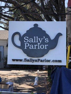 Wow! Awesome new sign for Sally's Parlor off Cleveland. The perfect cup of tea!