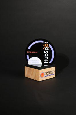 A custom acrylic award we created for our client, HubSpot