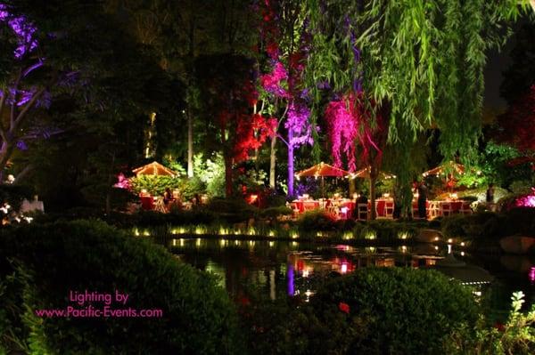 Outdoor Event Lighting at the Japanese Gardens in Long Beach!!